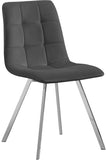 Annie Velvet / Engineered Wood / Metal / Foam Contemporary Grey Velvet Dining Chair - 17.75" W x 22" D x 33.25" H
