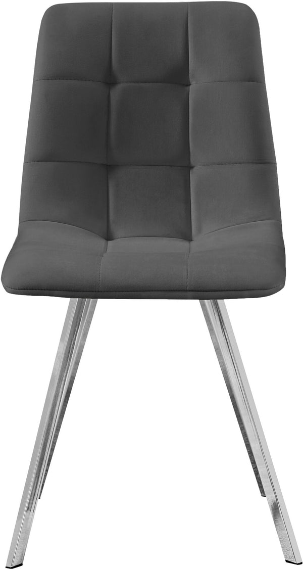 Annie Velvet / Engineered Wood / Metal / Foam Contemporary Grey Velvet Dining Chair - 17.75" W x 22" D x 33.25" H