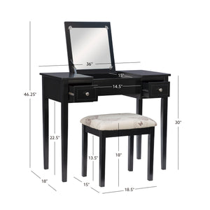 Black Butterfly Vanity and Stool