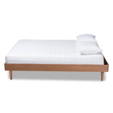 Baxton Studio Rina Mid-Century Modern Ash Wanut Finished Queen Size Wood Bed Frame