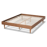 Baxton Studio Rina Mid-Century Modern Ash Wanut Finished Queen Size Wood Bed Frame