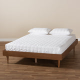 Baxton Studio Rina Mid-Century Modern Ash Wanut Finished Queen Size Wood Bed Frame