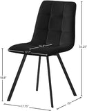 Annie Velvet / Engineered Wood / Metal / Foam Contemporary Black Velvet Dining Chair - 17.75" W x 22" D x 33.25" H