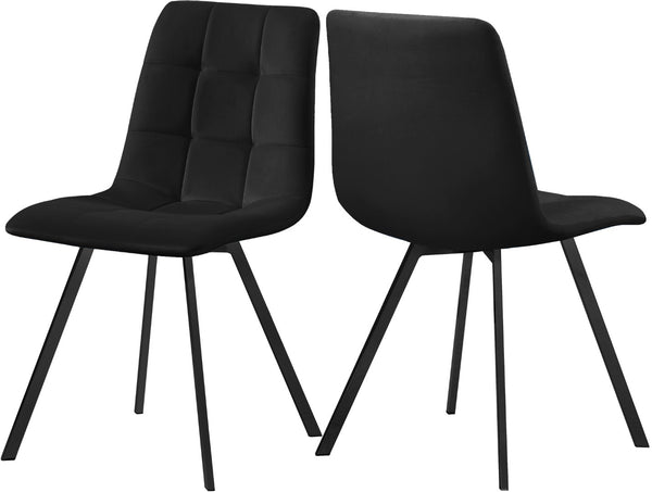 Annie Velvet / Engineered Wood / Metal / Foam Contemporary Black Velvet Dining Chair - 17.75" W x 22" D x 33.25" H