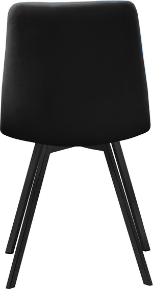 Annie Velvet / Engineered Wood / Metal / Foam Contemporary Black Velvet Dining Chair - 17.75" W x 22" D x 33.25" H
