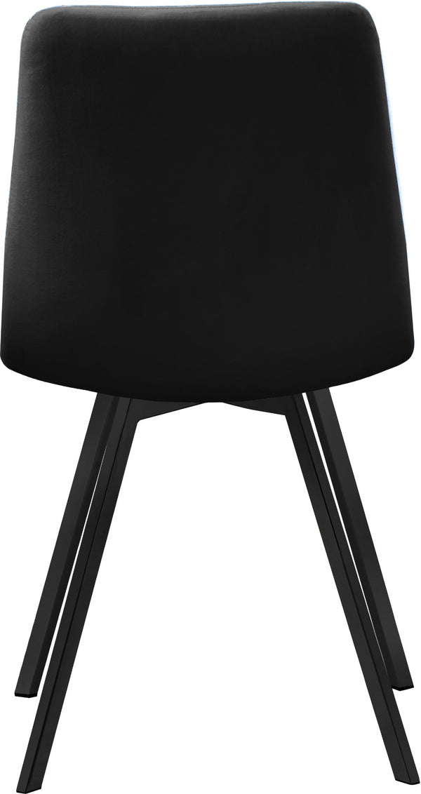 Annie Velvet / Engineered Wood / Metal / Foam Contemporary Black Velvet Dining Chair - 17.75" W x 22" D x 33.25" H