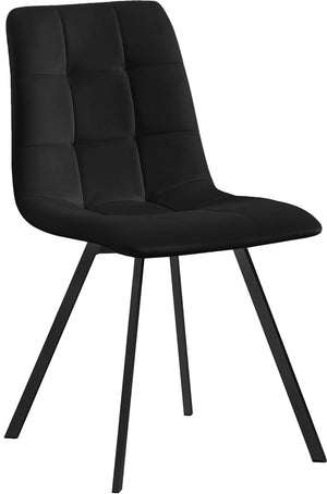 Annie Velvet / Engineered Wood / Metal / Foam Contemporary Black Velvet Dining Chair - 17.75" W x 22" D x 33.25" H