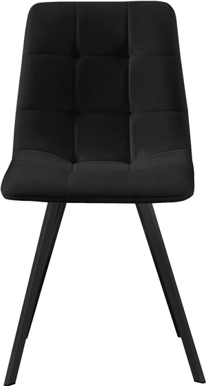 Annie Velvet / Engineered Wood / Metal / Foam Contemporary Black Velvet Dining Chair - 17.75" W x 22" D x 33.25" H