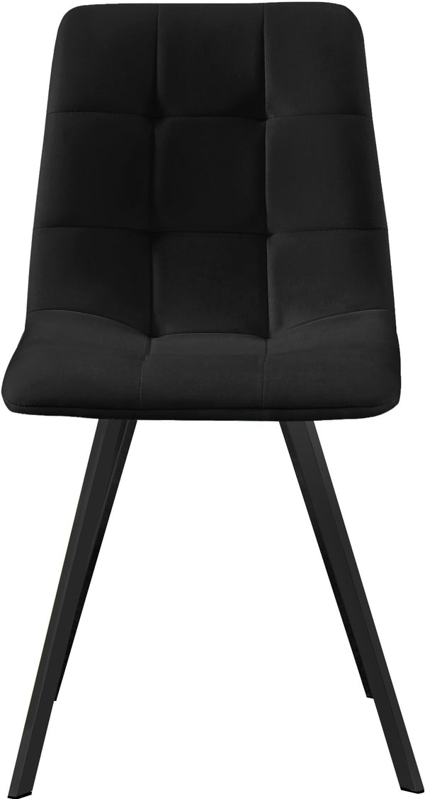 Annie Velvet / Engineered Wood / Metal / Foam Contemporary Black Velvet Dining Chair - 17.75" W x 22" D x 33.25" H