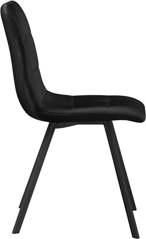Annie Velvet / Engineered Wood / Metal / Foam Contemporary Black Velvet Dining Chair - 17.75" W x 22" D x 33.25" H