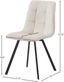 Annie Velvet / Engineered Wood / Metal / Foam Contemporary Cream Velvet Dining Chair - 17.75" W x 22" D x 33.25" H