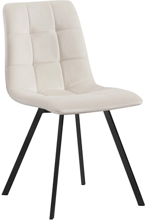 Annie Velvet / Engineered Wood / Metal / Foam Contemporary Cream Velvet Dining Chair - 17.75" W x 22" D x 33.25" H