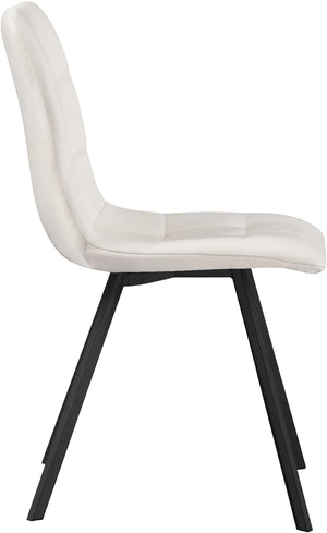 Annie Velvet / Engineered Wood / Metal / Foam Contemporary Cream Velvet Dining Chair - 17.75" W x 22" D x 33.25" H