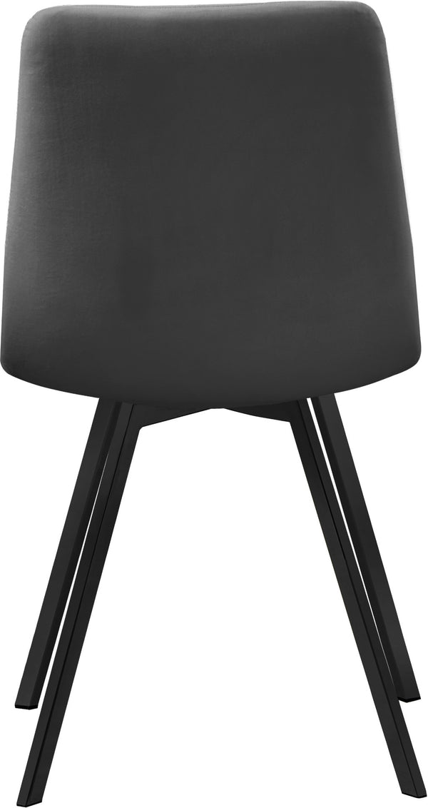Annie Velvet / Engineered Wood / Metal / Foam Contemporary Grey Velvet Dining Chair - 17.75" W x 22" D x 33.25" H