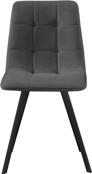 Annie Velvet / Engineered Wood / Metal / Foam Contemporary Grey Velvet Dining Chair - 17.75" W x 22" D x 33.25" H