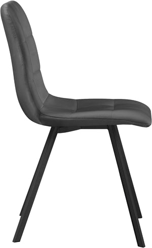 Annie Velvet / Engineered Wood / Metal / Foam Contemporary Grey Velvet Dining Chair - 17.75" W x 22" D x 33.25" H
