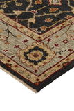 Carrington Traditional Oushak Area Rug, Geo Floral, Black/Gold, 9ft-6in x 13ft-6in