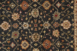 Carrington Traditional Oushak Area Rug, Geo Floral, Black/Gold, 9ft-6in x 13ft-6in