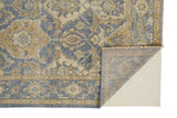 Carrington Traditional Oushak Rug, Geometric Floral, Warm Blue/Gold, 9ft-6in x 13ft-6in