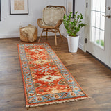 Carrington Traditional Oushak Rug, Flora/Fauna, Clay Red, 2ft - 6in x 8ft, Runner