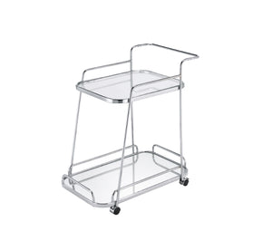 Aegis Contemporary Serving Cart Clear Glass & Chrome Finish 98217-ACME