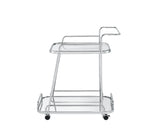 Aegis Contemporary Serving Cart Clear Glass & Chrome Finish 98217-ACME