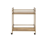 Barb Contemporary Serving Cart Natural & Champagne Finish 98218-ACME