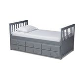 Trine Classic and Traditional Grey Finished Wood Twin Size Daybed with Trundle