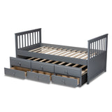 Baxton Studio Trine Classic and Traditional Grey Finished Wood Twin Size Daybed with Trundle