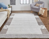 Legacy Contemporary Gabbeh Rug, Light Gray/Opal Gray, 9ft-6in x 13ft-6in Area Rug