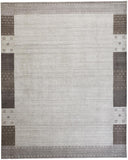 Legacy Contemporary Gabbeh Rug, Light Gray/Opal Gray, 9ft-6in x 13ft-6in Area Rug