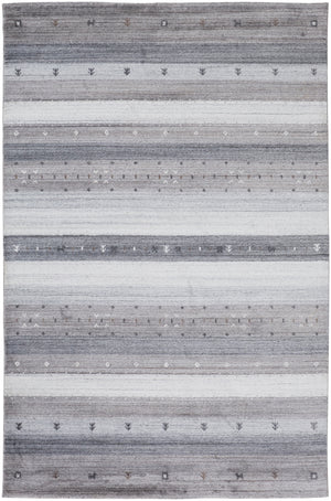 Legacy Contemporary Gabbeh Rug, Dark/Opal Gray, 9ft-6in x 13ft-6in Area Rug