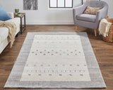 Legacy Contemporary Gabbeh Rug, Beige/Opal Gray, 9ft - 6in x 13ft - 6in Area Rug