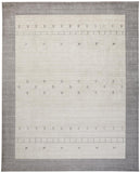 Legacy Contemporary Gabbeh Rug, Beige/Opal Gray, 9ft - 6in x 13ft - 6in Area Rug