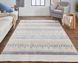 Legacy Contemporary Gabbeh Rug, Beige/Light Gray, 9ft - 6in x 13ft - 6in Area Rug