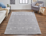 Legacy Contemporary Gabbeh Rug, Opal Gray/Ivory, 9ft - 6in x 13ft - 6in Area Rug