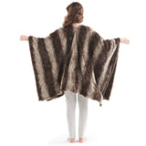 Beautyrest Zuri Casual 100% Polyester PV Fur to Plush Heated Wrap Brown 50x64'' BR54-2784