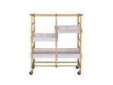 Vorrik Industrial Serving Cart WOOD Tray) MDF Painted • METAL FRAME) tbc 98412-ACME