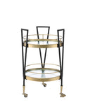 Vries Transitional Serving Cart Black & Gold Finish 98415-ACME