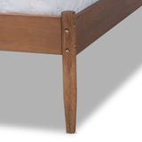 Baxton Studio Leanora Mid-Century Modern Ash Wanut Finished Full Size Wood Platform Bed