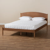 Baxton Studio Leanora Mid-Century Modern Ash Wanut Finished Full Size Wood Platform Bed