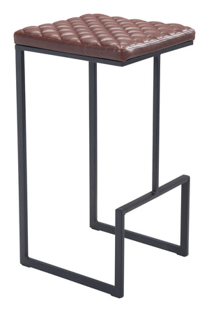 Zuo Modern Element 100% Polyurethane, Plywood, Steel Modern Commercial Grade Barstool Brown, Black 100% Polyurethane, Plywood, Steel