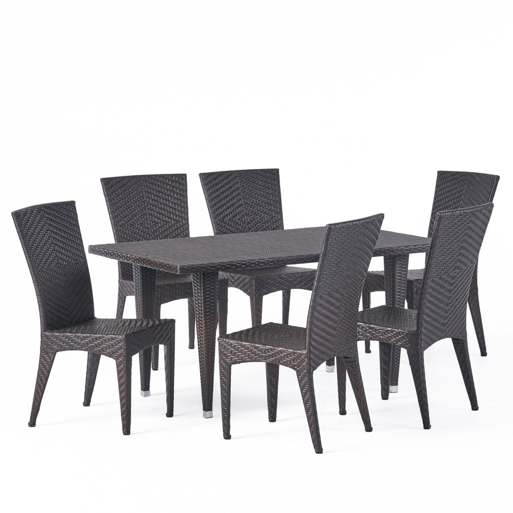 Brooke 7-piece Outdoor Dining Set Noble House