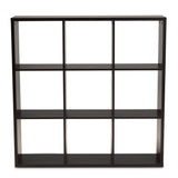 Baxton Studio Janne Modern and Contemporary Dark Brown Finished 9-Cube Multipurpose Storage Shelf