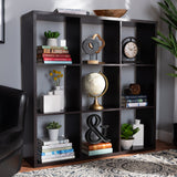 Baxton Studio Janne Modern and Contemporary Dark Brown Finished 9-Cube Multipurpose Storage Shelf