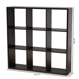 Baxton Studio Janne Modern and Contemporary Dark Brown Finished 9-Cube Multipurpose Storage Shelf