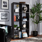 Baxton Studio Janne Modern and Contemporary Dark Brown Finished 8-Cube Multipurpose Storage Shelf