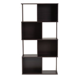 Baxton Studio Riva Modern and Contemporary Dark Brown Finished Geometric Wood Bookshelf