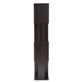 Baxton Studio Riva Modern and Contemporary Dark Brown Finished Geometric Wood Bookshelf