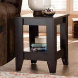 Baxton Studio Audra Modern and Contemporary Dark Brown Finished Wood End Table